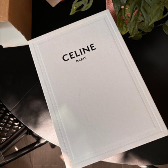 NWT Celine Metallic Leather Slip On Pointed Toe Creased Heel Pump Gold - Picture 7 of 8